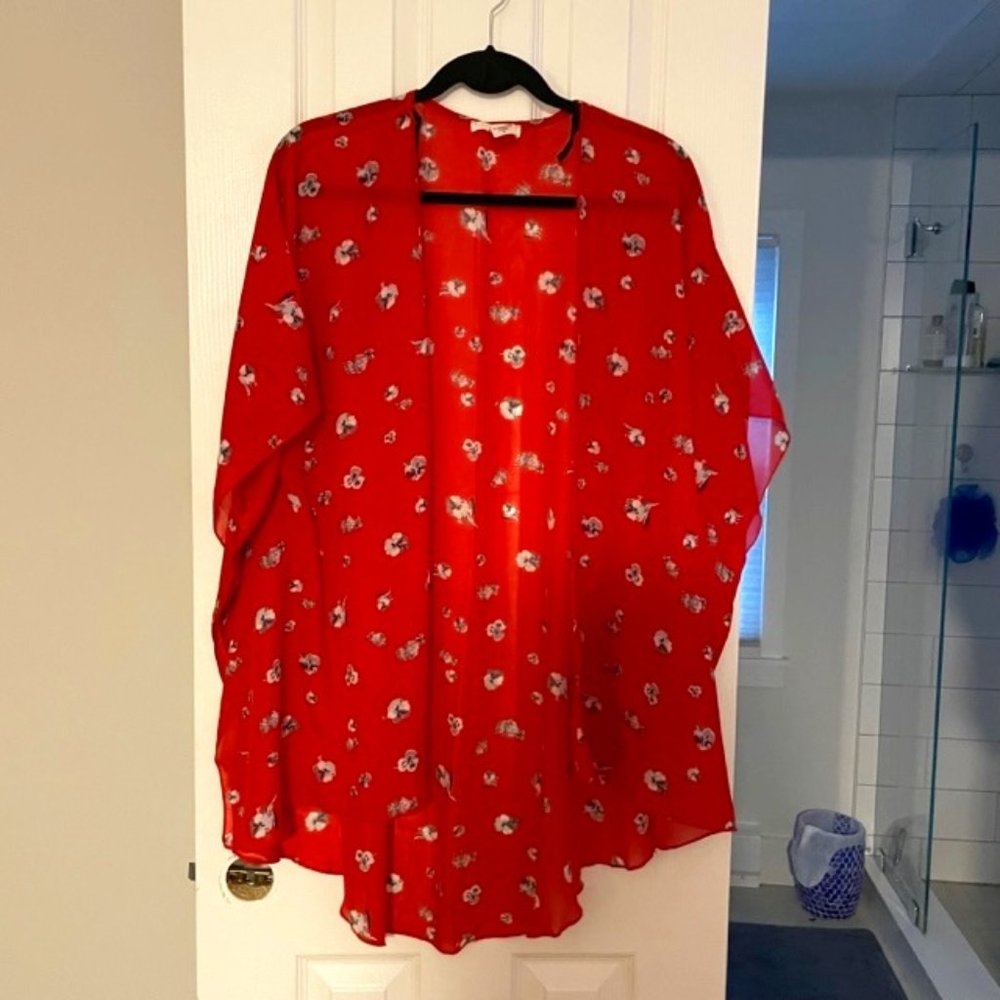 Emory Park Sheer Floral Kimono - Size Medium
